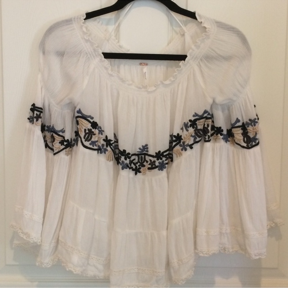 Free People Embroidered Top